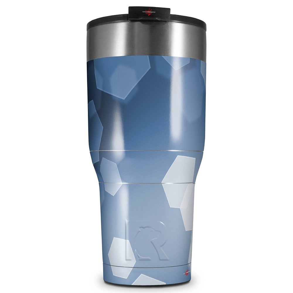 WraptorSkinz Skin Wrap compatible with 2017 and newer RTIC Tumblers 30oz Bokeh Hex Blue (TUMBLER NOT INCLUDED)