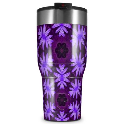 WraptorSkinz Skin Wrap compatible with 2017 and newer RTIC Tumblers 30oz Abstract Floral Purple (TUMBLER NOT INCLUDED)