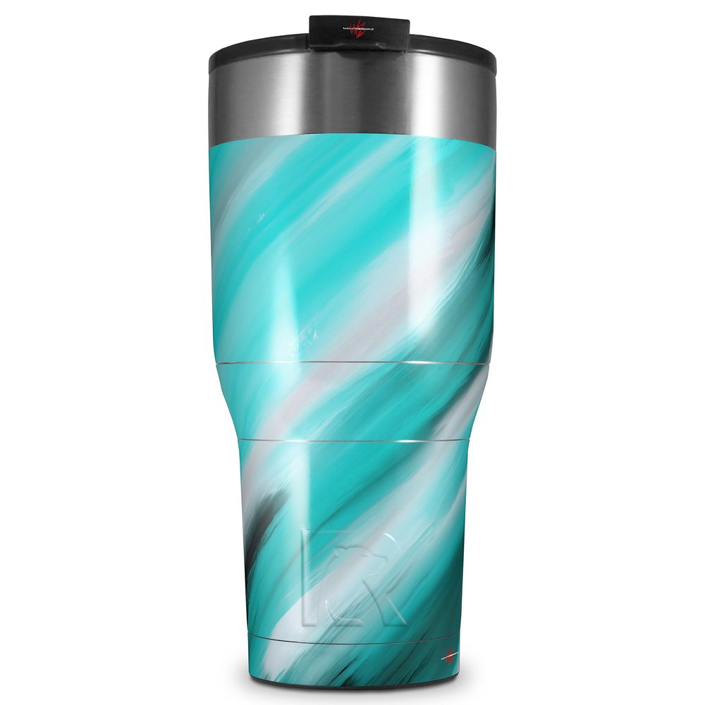 WraptorSkinz Skin Wrap compatible with 2017 and newer RTIC Tumblers 30oz Paint Blend Teal (TUMBLER NOT INCLUDED)