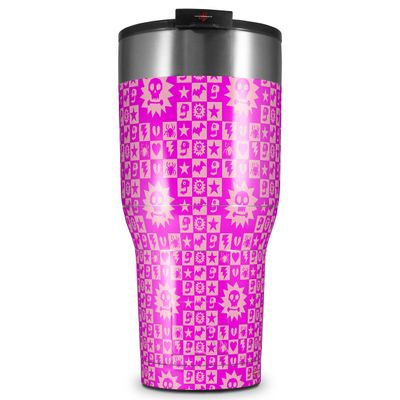 WraptorSkinz Skin Wrap compatible with 2017 and newer RTIC Tumblers 30oz Gothic Punk Pattern Pink (TUMBLER NOT INCLUDED)