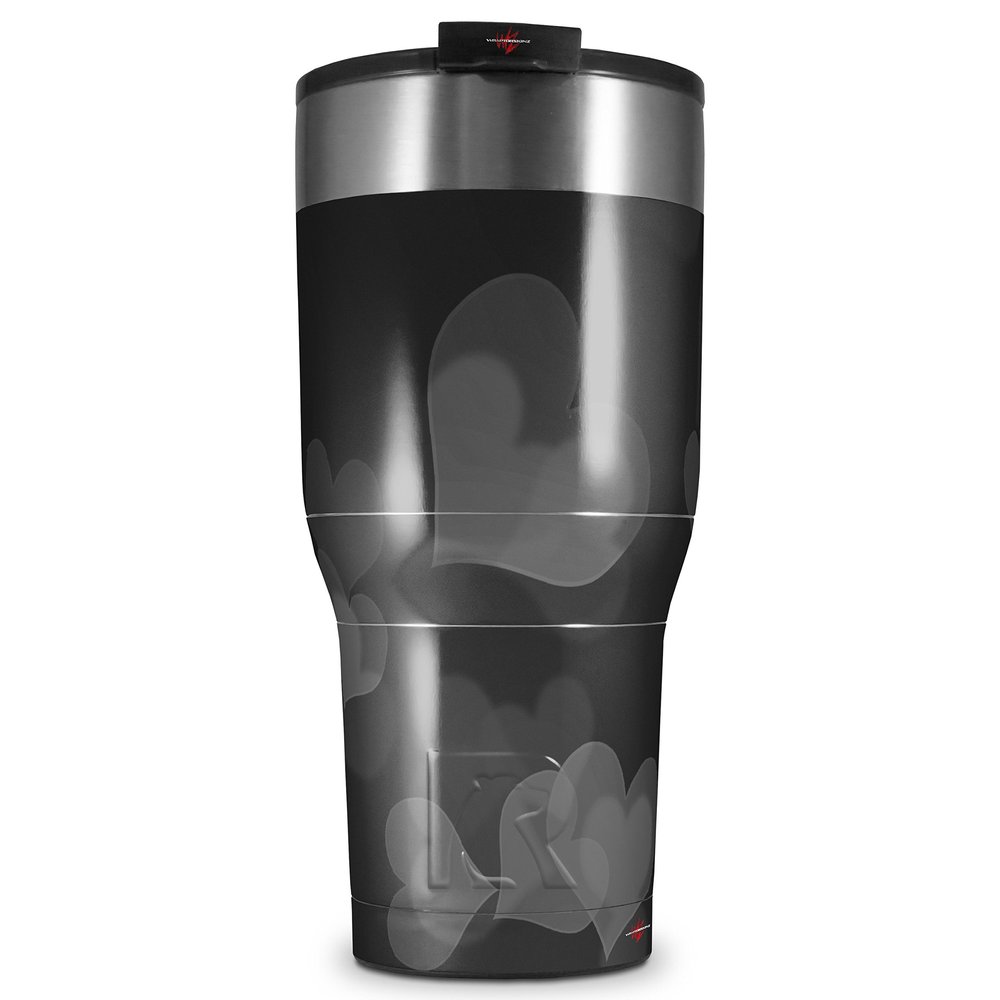 WraptorSkinz Skin Wrap compatible with 2017 and newer RTIC Tumblers 30oz Bokeh Hearts Grey (TUMBLER NOT INCLUDED)