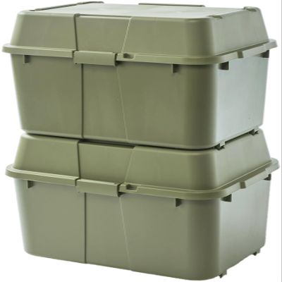 Otake Sangyo x Green Pal Trunk Box Armey Green 2.8 gal (70 L) Storage Case Cargo Camping Equipment Outdoor Container Delivery Box OGP-002 Army Green