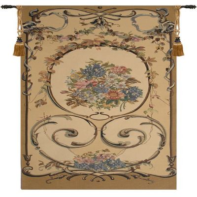 Caroline Gold Belgian Tapestry Wall Hanging - 29 in. x 64 in. Cotton/Viscose/Polyester by Rembrandt