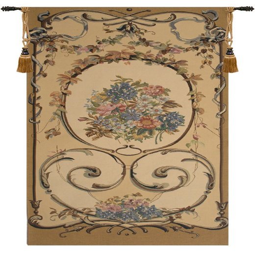 Caroline Gold Belgian Tapestry Wall Hanging - 29 in. x 64 in. Cotton/Viscose/Polyester by Rembrandt
