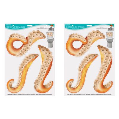 Beistle , 2 Piece Octopus Tentacles Toilet Peel 'N Place, 12" x 17" Sheets