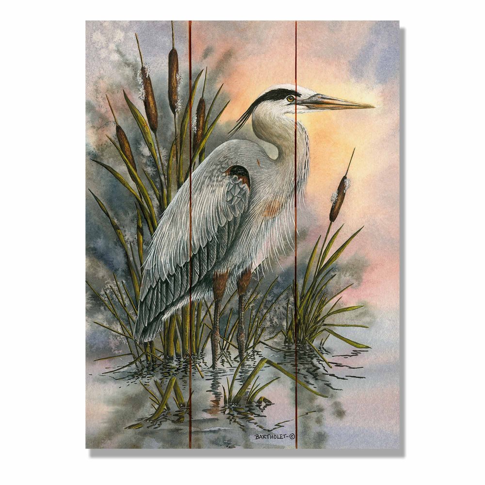Wile E. Wood Bartholet's First Light Heron Wood Wall Art, Tan