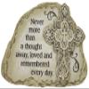 11 Inch Long Memorial Cross Polystone Garden Plaque (Never More) view 1