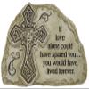 11 Inch Long Memorial Cross Polystone Garden Plaque (Love Alone) view 1