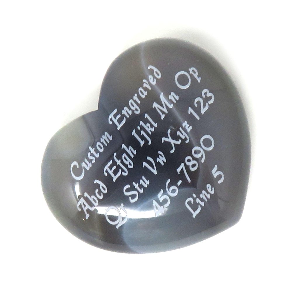 Innovative Surface Art Stone Heart - Custom Engraved - 40mm - 1.5 inches - Love - Personalized (Gray)