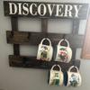 Discovery Series Mug Display  Handmade Wooden Coffee Mug Rack  Rustic Wall Mounted Mug Holder with Hooks  Farmhouse Mug Organizer view 4