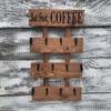 Rustic Wood Coffee Cup Rack your Color Choice 12 Mug Hooks Wall Mounted Mug Storage But First Coffee view 3