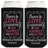 Personalized Gifts Personalized Wedding Coolie Cheers to Love Custom Names & Date Custom Wedding Favors 2-Pack Personalized Can Coolie Drink Coolers Black view 1