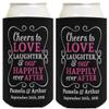 Personalized Gifts Personalized Wedding Coolie Cheers to Love Custom Names & Date Custom Wedding Favors 2-Pack Personalized Can Coolie Drink Coolers Black view 4
