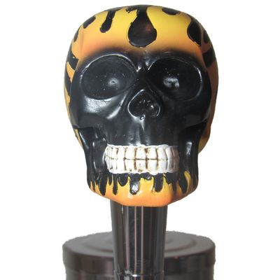 Black Flame Skull Beer Tap Handle Sports Bar Kegerator Resin Zombie Breweriana