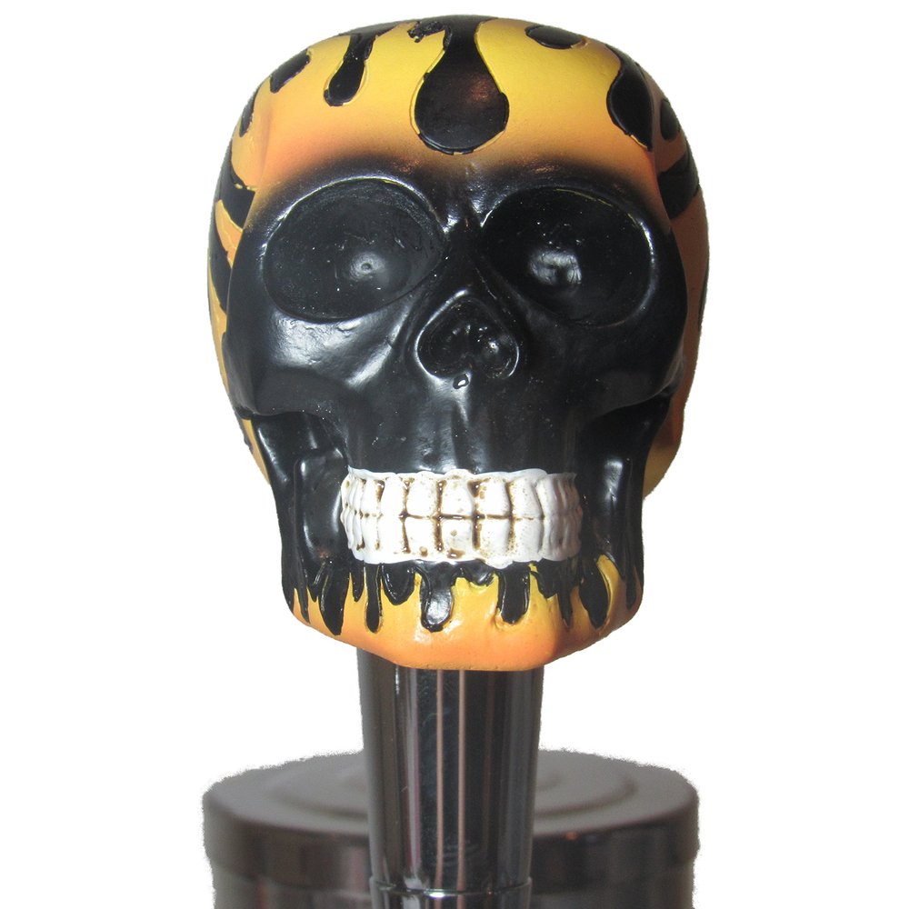 Black Flame Skull Beer Tap Handle Sports Bar Kegerator Resin Zombie Breweriana