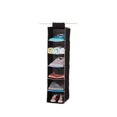 TELLW 3030120 Living Household Goods wholesale 6-lattice hanging clothes cabinet storage bag Non-woven fabric fabric multi-layer storage Bag
