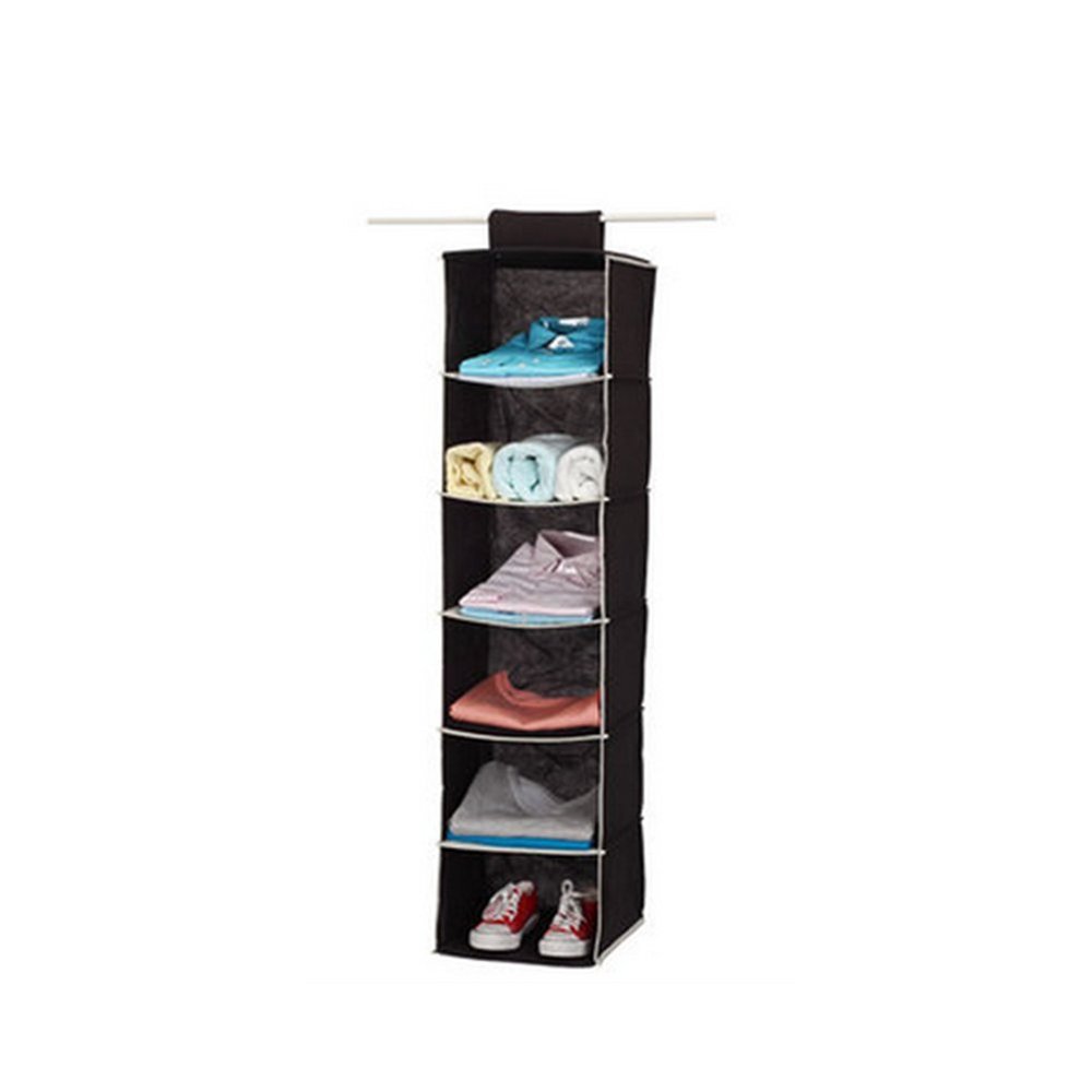 TELLW 3030120 Living Household Goods wholesale 6-lattice hanging clothes cabinet storage bag Non-woven fabric fabric multi-layer storage Bag