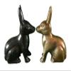 Hare/Rabbit Metal Statuette, Handcrafted Decorative Animal Sculpture, Aluminum Decorative Statue, Tabletop Decor - Study Room, Decorating Figurine, House Warming Gift (Bronze) view 4