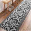 10 Ft Long Non-Slip Washable Carpet Runner Rug with Rubber Backing, Custom Floor Mat for Kitchen Hallway Stairs Bedroom Bathroom Entryway, Your Choice of Length, Lily Anthracite (26" X 10') view 2