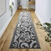 10 Ft Long Non-Slip Washable Carpet Runner Rug with Rubber Backing, Custom Floor Mat for Kitchen Hallway Stairs Bedroom Bathroom Entryway, Your Choice of Length, Lily Anthracite (26" X 10') view 3