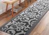 12 FT Long Non-Slip Washable Carpet Runner Rug with Rubber Backing (26" X 12'), Custom Floor Mat for Kitchen Hallway Stairs Bedroom Bathroom Entryway, Your Choice of Length, Lily Anthracite view 2