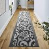 12 FT Long Non-Slip Washable Carpet Runner Rug with Rubber Backing (26" X 12'), Custom Floor Mat for Kitchen Hallway Stairs Bedroom Bathroom Entryway, Your Choice of Length, Lily Anthracite view 3