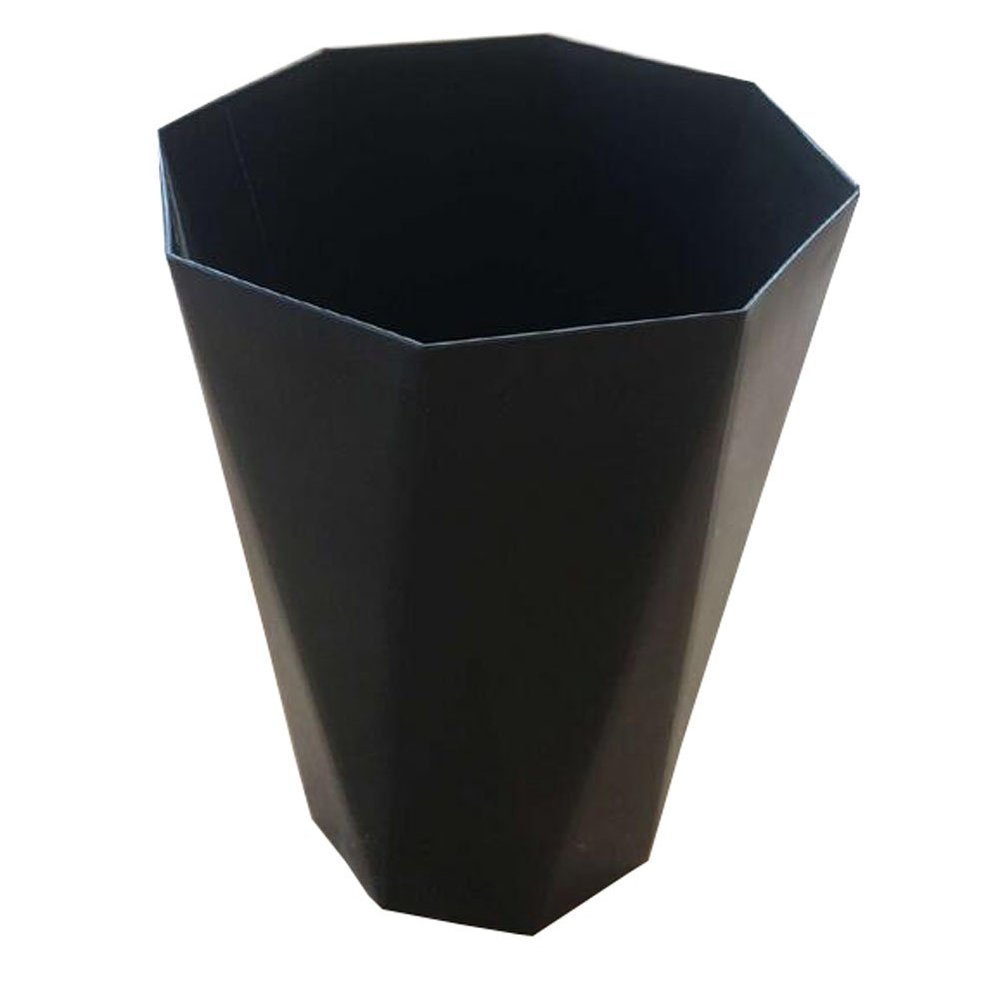 MYtodo Simple and Stylish no Cover Living Room Trash cans Bathroom Office Plastic Basket (Black)