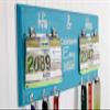 His and Hers Race Medal Holder With Celebrate Every Mile - Carved Sign - Running Medal Holder- Bib Holder view 2