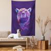 Ambesonne Bear Tapestry, Abstract Portrait with Digital Brushstrokes Wildlife Mascot Display, Wall Hanging for Bedroom Living Room Dorm Decor, 60" X 80", Purple Pink Sky Blue view 2