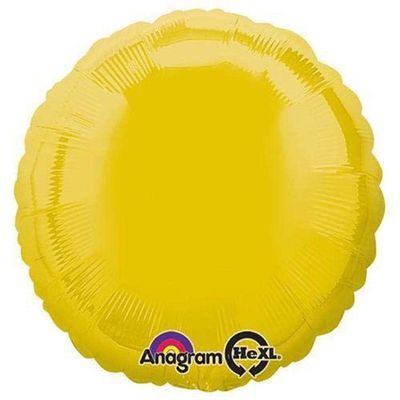 Anagram Round-Yellow Foil Balloon, 18"