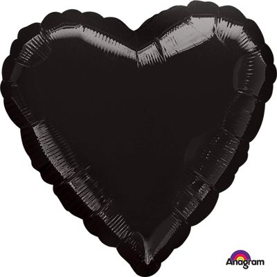 Anagram Heart-Black Foil Balloon, 18"