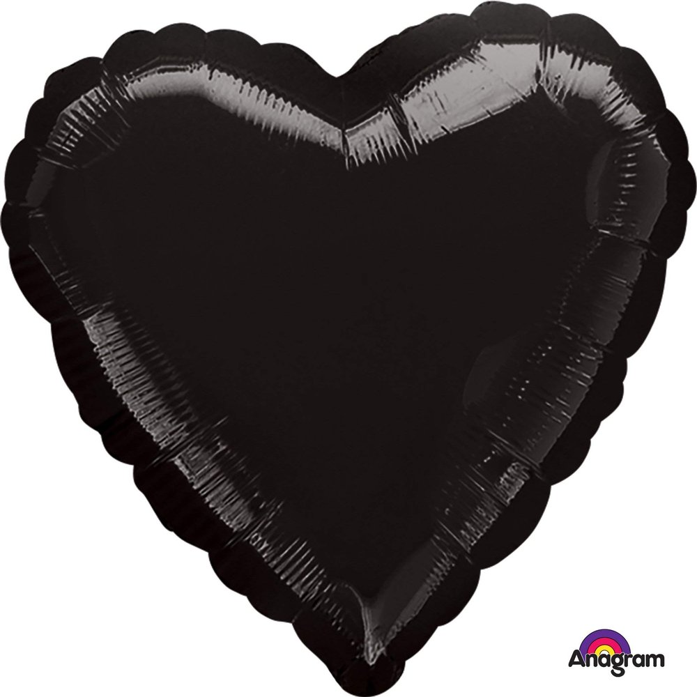 Anagram Heart-Black Foil Balloon, 18"
