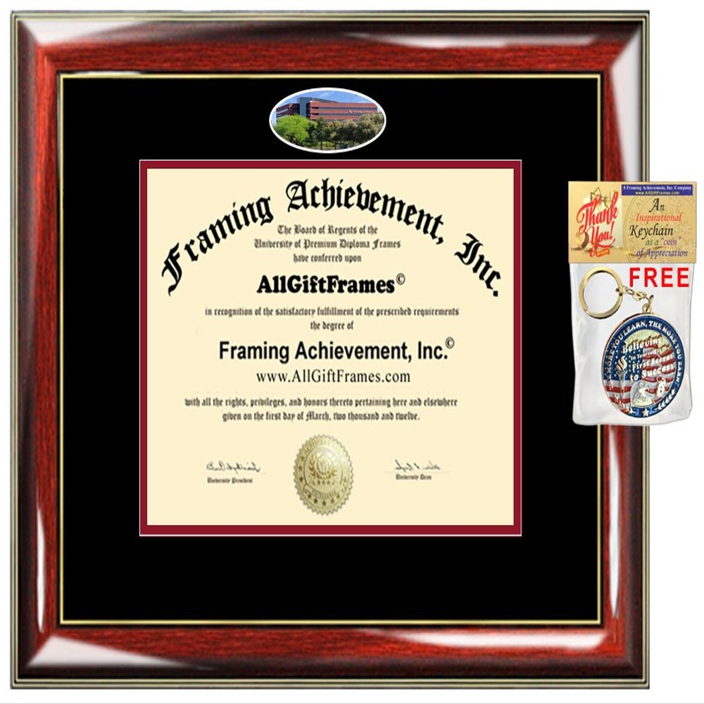 University of Phoenix Diploma Frame UOP School Campus Photo Custom Degree Framing Double Matting Graduation Gift Bachelor Master MBA Doctorate PHD Certificate Holder Case