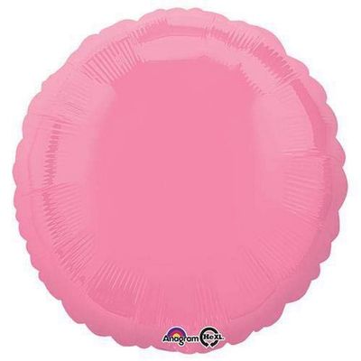 Anagram Round-Bright Bubble Gum Pink Foil Balloon, 18"
