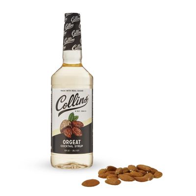 Collins Orgeat Syrup, Almond Craft Cocktail Syrup for Mai Tais, Tiki Drinks and Coffee, Makes 32+ Drinks, Set of 1