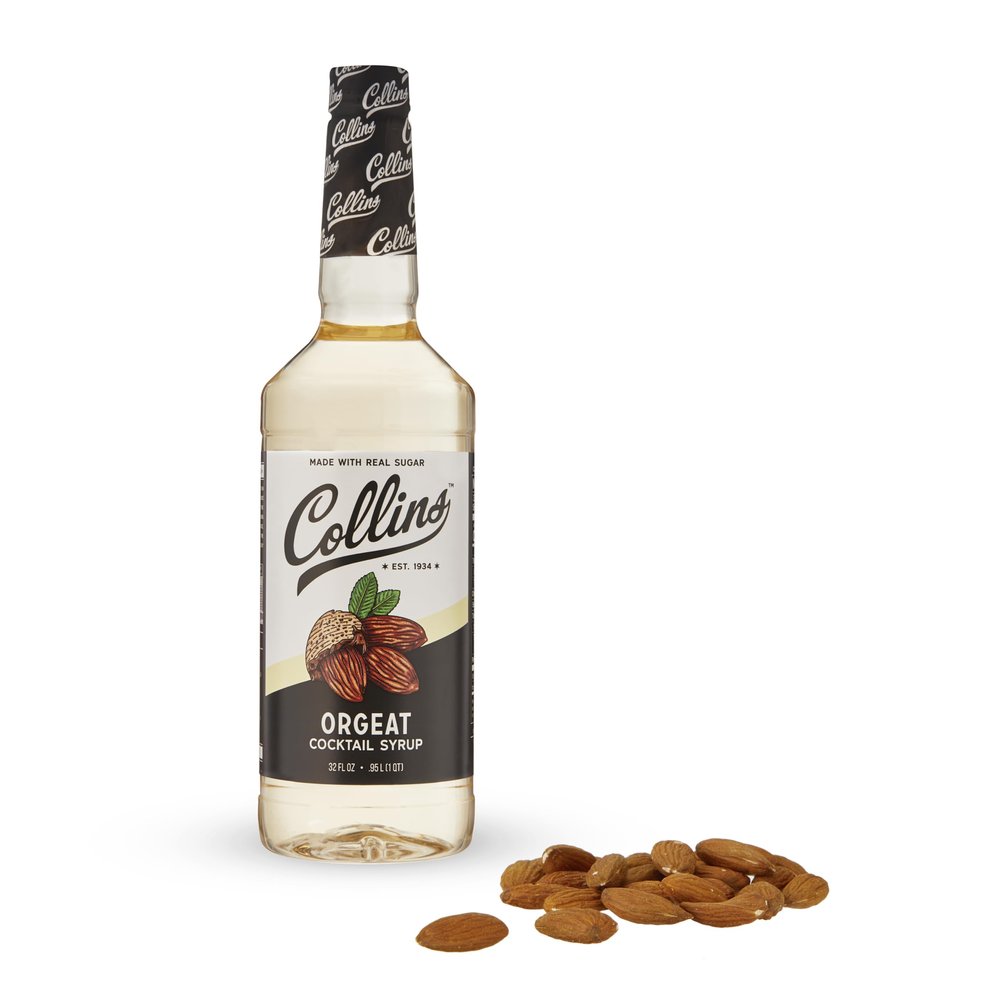Collins Orgeat Syrup, Almond Craft Cocktail Syrup for Mai Tais, Tiki Drinks and Coffee, Makes 32+ Drinks, Set of 1