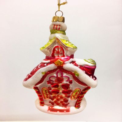 Glitterville Glass Nutcracker Candy Gingerbread House Christmas Tree Ornament