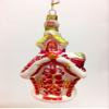 Glitterville Glass Nutcracker Candy Gingerbread House Christmas Tree Ornament view 1