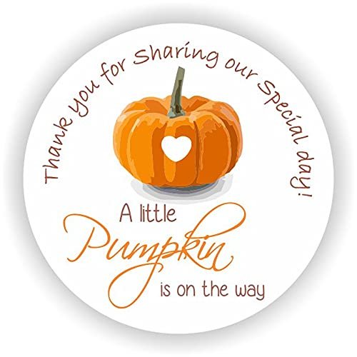 Baby Shower Stickers - A Little Pumpkin is on the way Stickers - Thank you for Celebrating with me