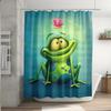 Amagical 4 Pieces Cute Frog and Lotus Flower Shower Curtain Set Bathroom Mats Set, Non-Slip Rug Carpet Toilet Cover Shower Curtain view 3