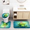 Amagical 4 Pieces Cute Frog and Lotus Flower Shower Curtain Set Bathroom Mats Set, Non-Slip Rug Carpet Toilet Cover Shower Curtain view 4