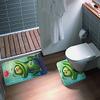 Amagical 15 Pieces Shower Curtain Set Bathroom Mats Set Non-Slip Rug Carpet Shower Curtain Cute Frog and Lotus Flower view 4
