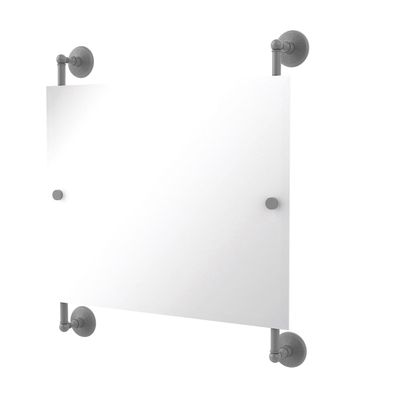 Allied Brass Monte Carlo Landscape Rectangular Frameless Rail Mounted Wall Mirror, Matte Gray
