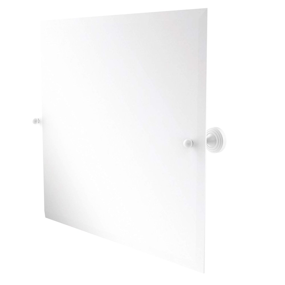 Allied Brass SG-92-WHM Sag Harbor Collection Frameless Rectangular Tilt Mirror with Beveled Edge, Matte White