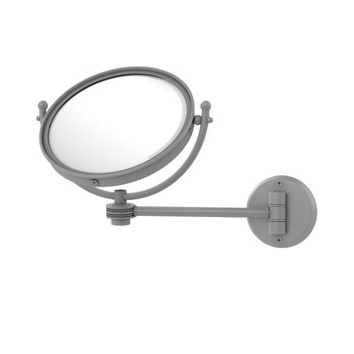 Allied Brass WM-5D/3X 8 Inch Wall Mounted 3X Magnification Make-Up Mirror, Matte Gray