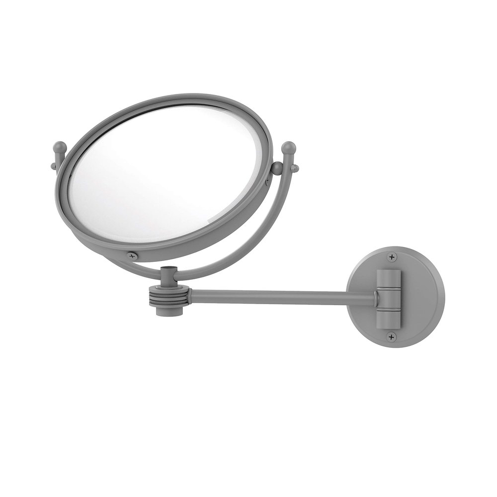 Allied Brass WM-5D/3X 8 Inch Wall Mounted 3X Magnification Make-Up Mirror, Matte Gray