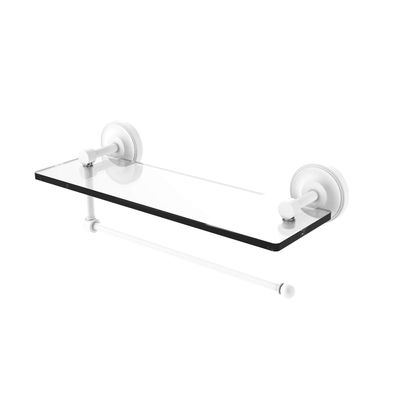 Allied Brass Prestige Regal Collection 16 Inch Glass Shelf Paper Towel Holder, Matte White