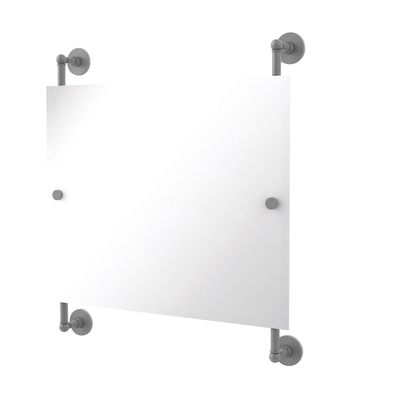 Allied Brass Prestige Skyline Landscape Rectangular Frameless Rail Mounted Wall Mirror, Matte Gray