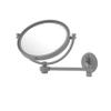Allied Brass WM-6G/2X 8 Inch Wall Mounted Extending 2X Magnification with Groovy Accent Make-Up Mirror, Matte Gray view 1