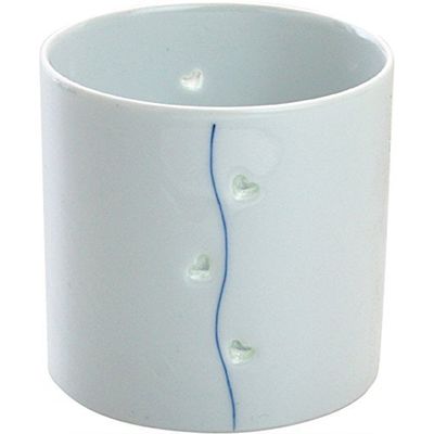 CtoC JAPAN Whiskey Glass: Arita Ware Crystal Carved Heart Line Rock Glass (Blue) Japanese Cup Porcelain/Size(cm) Diameter 3.2 x 3.1 inches (8.2 x 7.8 cm), No. 770848